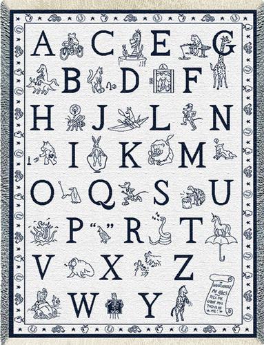ABC's Tapestry Throw, 35in x 48in