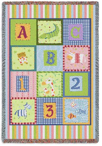 ABC123 Tapestry Throw, 34in x 53in ABC123 Tapestry Throw, 34in x 53in