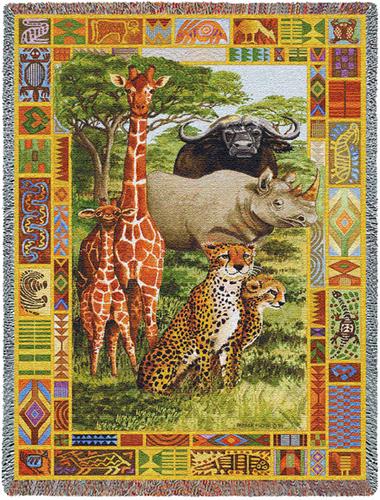African Plains Tapestry Throw, 53in x 70in
