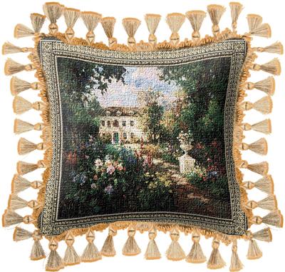 Aix en Provence Garden Tapestry Cushion - Scenery Picture, 17in x 17in