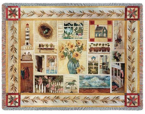 American Country Tapestry Throw, 53in x 70in