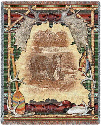 Antler Lodge Tapestry Throw, 54in x 70in