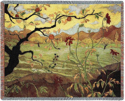 Apple Tree with Red Fruit Tapestry Throw, 54in x 70in