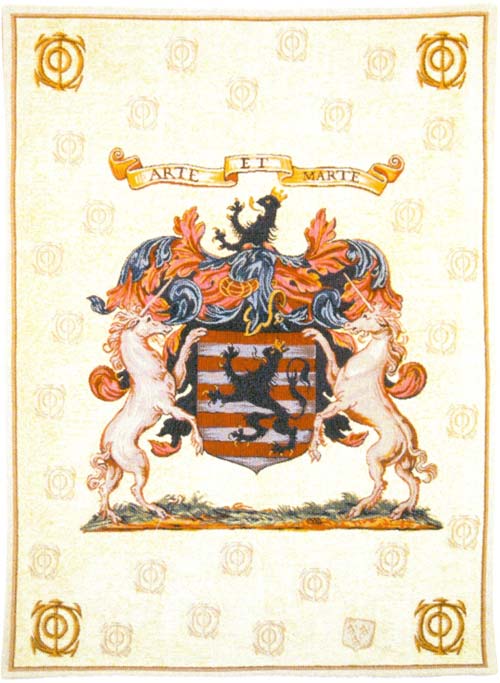 Arte De Marte Heraldic Wall Tapestry - Picture Of Unicorns, 38in X 27in