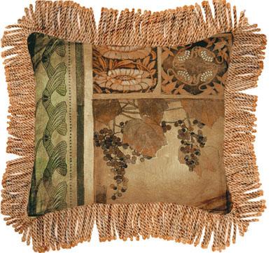 Arts & Crafts I Contemporary Tapestry Cushion - Botanical Collage, 27in x 27in Arts & Crafts I Contemporary Tapestry Cushion - Botanical Collage, 27in x 27in