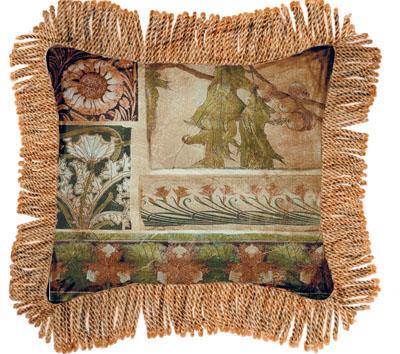 Arts & Crafts IV Contemporary Tapestry Cushion - Botanical Collage, 27in x 27in Arts & Crafts IV Contemporary Tapestry Cushion - Botanical Collage, 27in x 27in