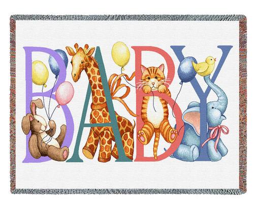 Baby Animals Mini Tapestry Throw, 55in x 35in