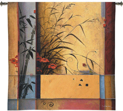 Bamboo Division Contemporary Tapestry Fine Art Picture, 53in X 53in
