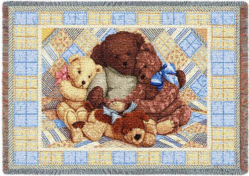 Bear Hugs Mini Tapestry Throw, 54in x 35in Bear Hugs Mini Tapestry Throw, 54in x 35in