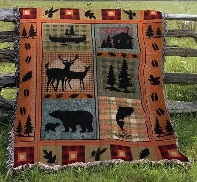 Bear Lodge Tapesty Throw, 51in x 68in