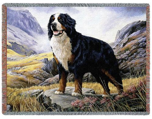 Bernese Mountain Dog Tapestry Throw, 54in x 70in
