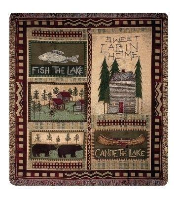 Big Bear Lodge Tapesty Throw, 50in x 60in