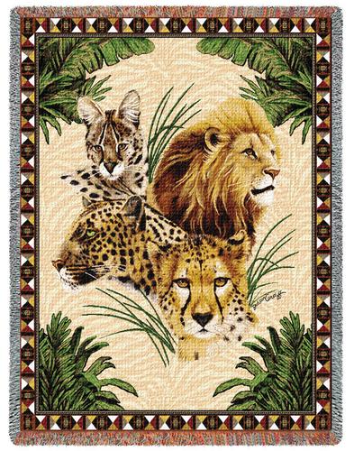 Big Cats Tapestry Throw, 53in x 70in Big Cats Tapestry Throw, 53in x 70in