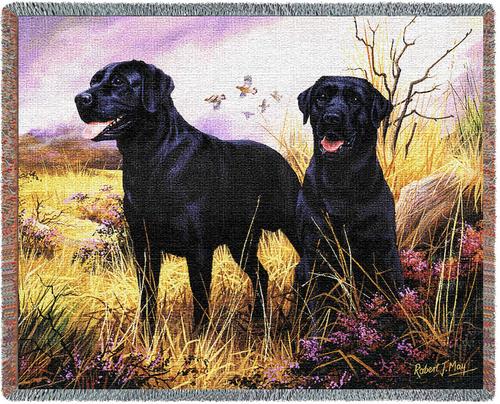 Black Lab Tapestry Throw, 70in x 53in