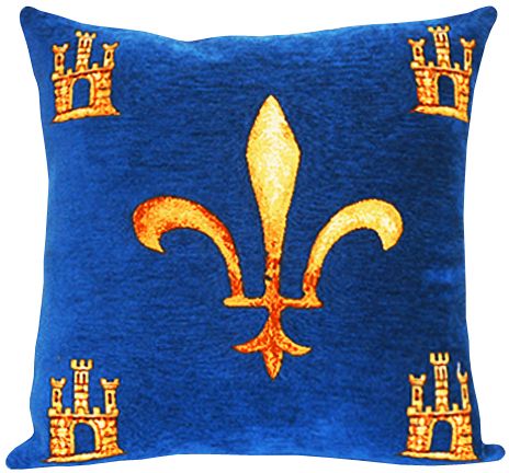 Blanche De Castille Tapestry Cushion Cover - Classic Home Decor Collection, 18in x 18in cushion cover
