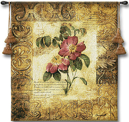 Blossoming Elegance III Botanical Tapestry - Contermporary Floral Design, 26in x 32in