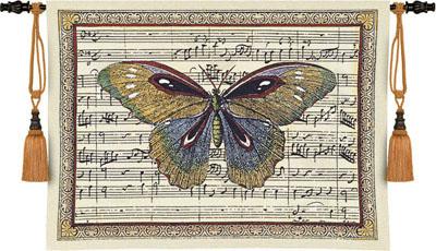 Butterfly Dance I Tapestry Wall Hanging - Music Picture, 36in x 27in