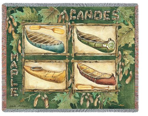 Canoes Tapestry Throw, 53in x 70in Canoes Tapestry Throw, 53in x 70in