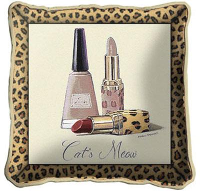 Cats Meow Modern Tapestry Cushion - Fashion Design, 17in x 17in