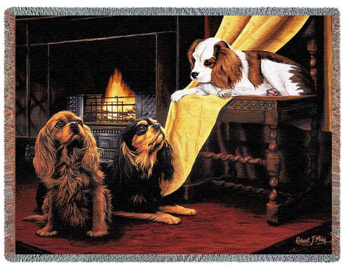 Cavalier King Charles Spaniel Tapestry Throw, 70in x 53in