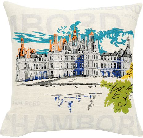 Chambord Castle Tapestry Cushion Cover - Pop Home Decor Collection, 18in x 18in cushion cover