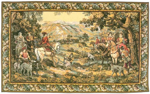 Chasse A Courre De Detti Hunting Wall Tapestry - The Royal Hunt Scene, 44in X 78in