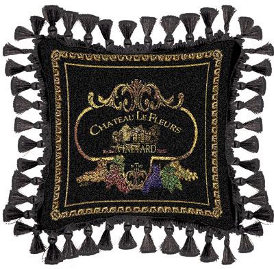Chateau Classic Tapestry Cushion - Black Style, 27in x 27in