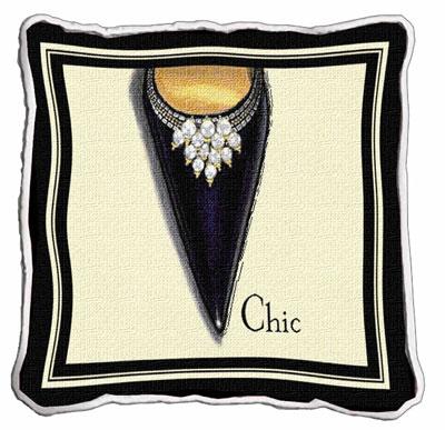 Chic Stiletto Modern Tapestry Cushion - Fashion Design, 17in x 17in