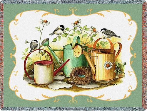Chickadees Tapestry Throw, 70in x 53in