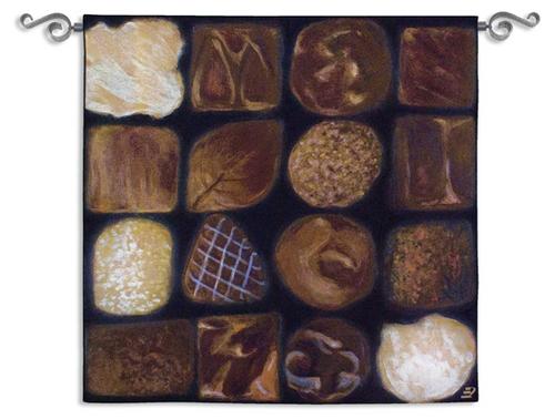 Chocolate Box Contemporary Tapestry Wall Hanging - Candy Collage, 53in X 53in