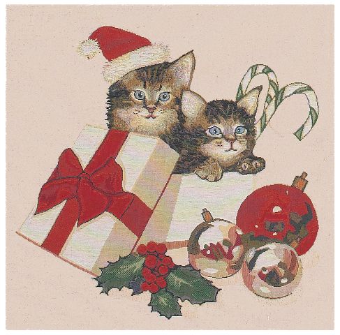 Christmas Kitties Cushion Cover, 18in x 18in Christmas Kitties Cushion Cover, 18in x 18in