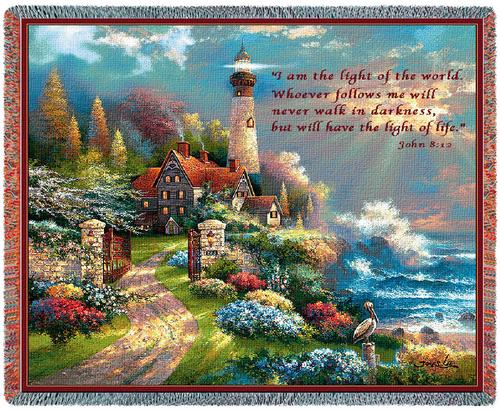 Coastal Splendor (with words) Tapestry Throw, 70in x 53in
