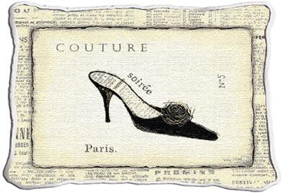 Couture Modern Tapestry Cushion - Fashion Design, 17in x 13in