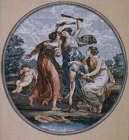 Wall Tapestry Cupid And Three Graces Romantic Pictures, 16.8in X 22.4in