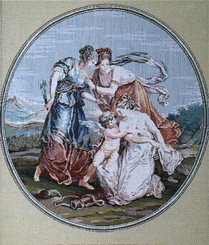 Wall Tapestry Cupid And Three Graces Romantic Pictures, 16.8in X 22.4in