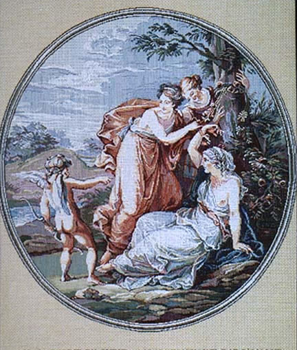 Wall Tapestry Cupid And Three Graces Romantic Pictures, 16.8in X 22.4in