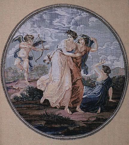 Wall Tapestry Cupid And Three Graces Romantic Pictures, 16.8in X 22.4in