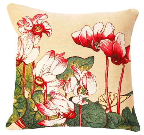 Cyclamen Tapestry Cushion Cover - European Home Decor Collection, 18in x 18in cushion cover