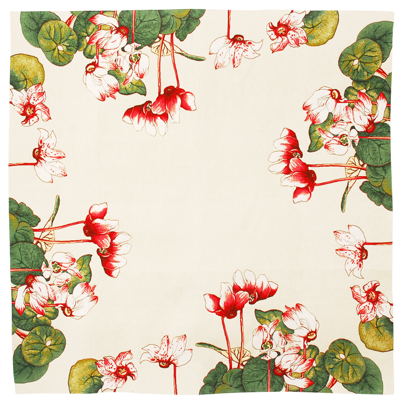 Cyclamens Tapestry Throw - European Home Decor Collection, 57in x 57in