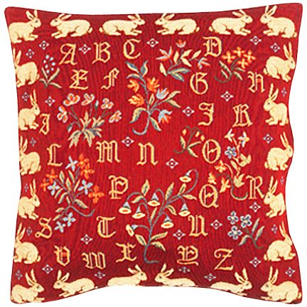 Dagobert Rouge Tapestry Cushion Cover - Classic Home Decor Collection, 18in x 18in cushion cover