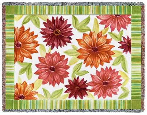 Dahlias Tapestry Throw, 54in x 70in
