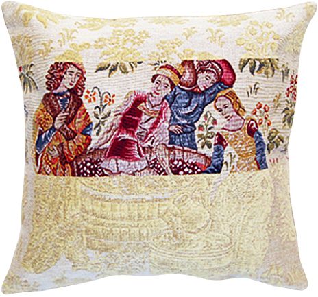 Damas Cueillette Tapestry Cushion Cover - European Home Decor Collection, 18in x 18in cushion cover