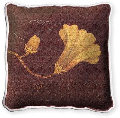 Datura Fresco Contemporary Tapestry Cushion - Floral Design, 17in x 17in