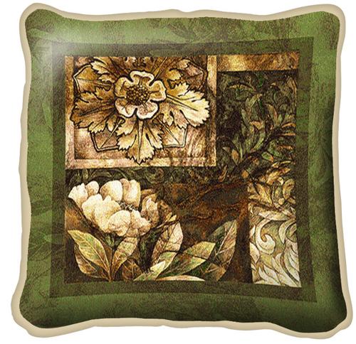 Decorative Textures Contemporary Tapestry Cushion - Floral Design, 17in x 17in