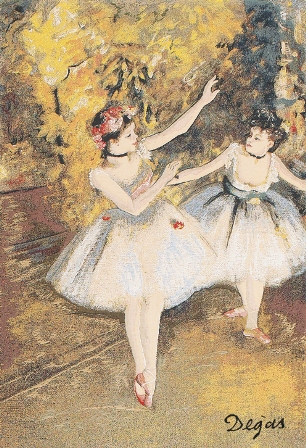 Degas Two Dancers On Stage Tapestry Wall Hanging, 55in x 39in