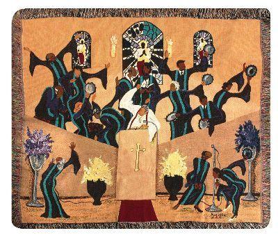 Eb-Body Say Amen Tapesty Throw, 60in x 50in