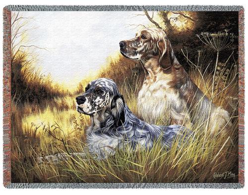 English Setter Tapestry Throw, 70in x 53in