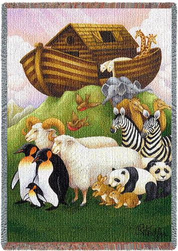 Exiting the Ark Mini Tapestry Throw, 54in x 35in Exiting the Ark Mini Tapestry Throw, 54in x 35in
