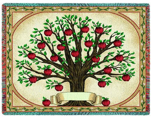 Family Tree Tapestry Throw, 53in x 70in