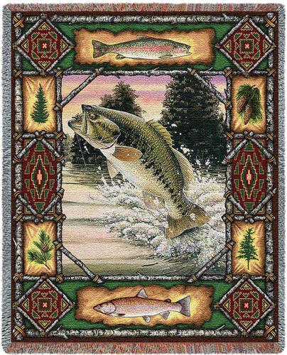 Fish Lodge Tapestry Throw, 54in x 70in